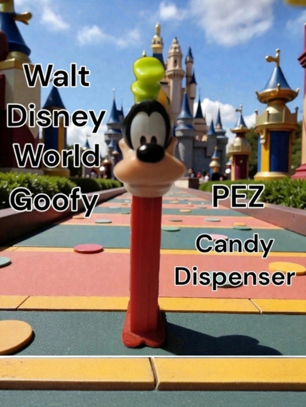 Vintage Goofy PEZ Square Candy Dispenser Disney Dog Collectible Slovenia #2